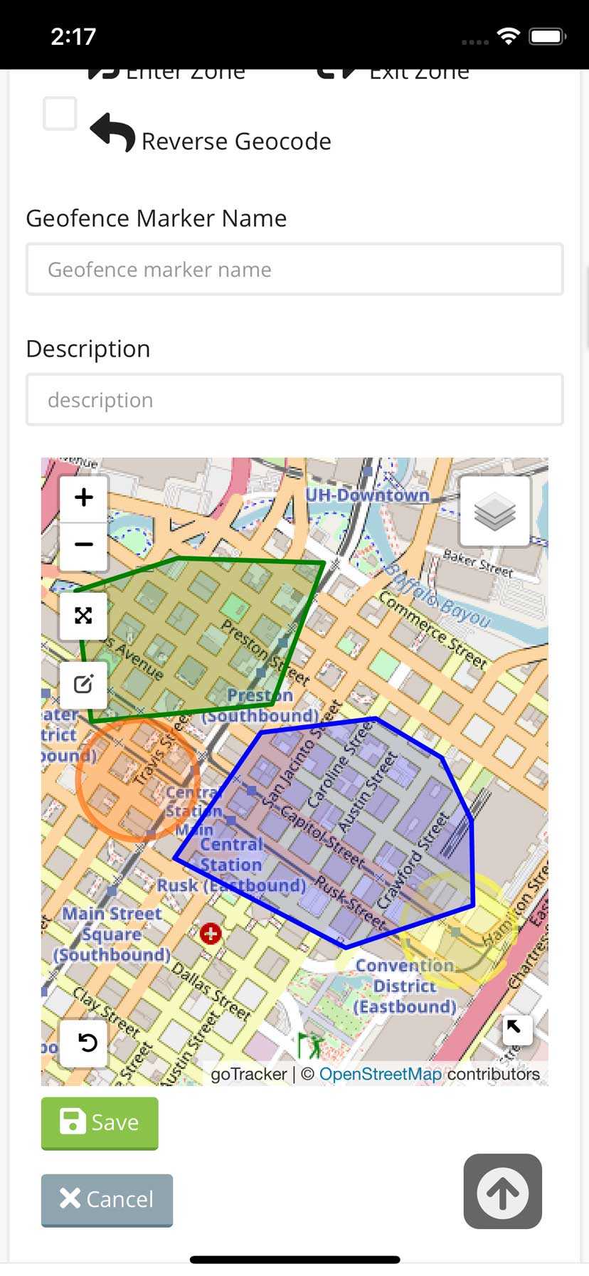 Fixed geofence